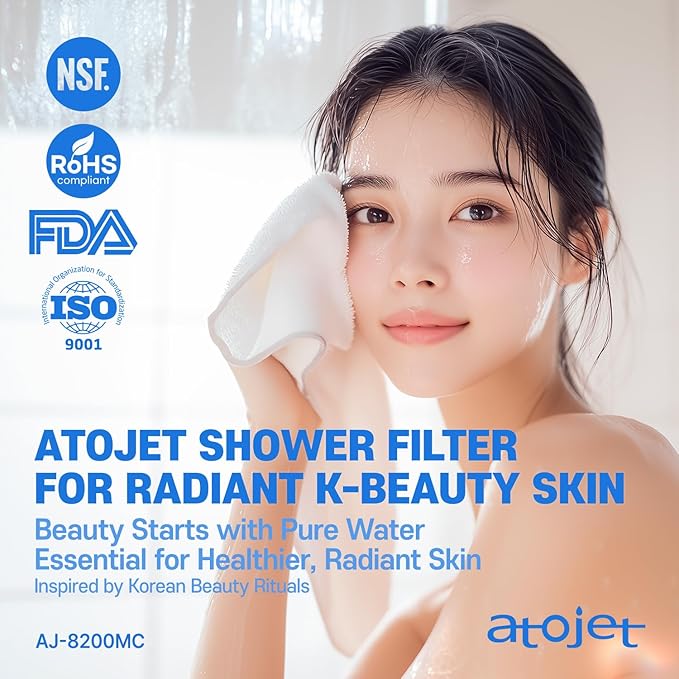 Showerhead Replacement Filters Inspired By Korea's Beauty Culture | Pure Carbon Filters (10 Filters) – Compatible with Atojet AJ8200MC (AJ8200MC-FLT-10PC)