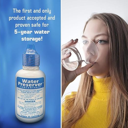 Water Preserver for 55 Gallon Water Tank - Purifies Water for Drinking for 5 Years - Ideal for Emergency Water Storage or Rain Collection - Survival Kit, Earthquake, Hurricane, Emergency Water