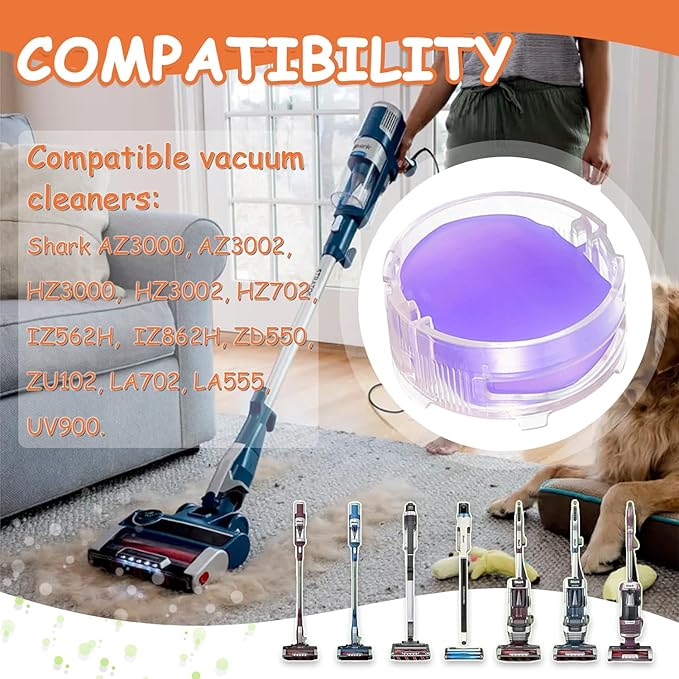 4Pack Odor Neutralizer Replacement Cartridge fit for Shark AZ3000 AZ3002 HZ3000 IZ862H IZ562H ZD550 ZU102 LA702 Odor Elimination Replacement 1541FC3000(Lavender)