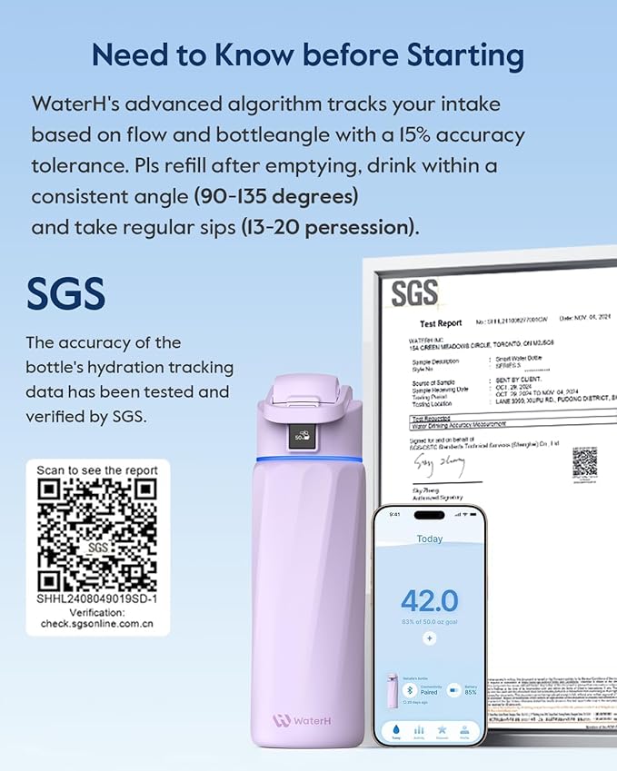 BOOST Smart Water Bottle that Reminds You to Drink, 24oz BPA-Free Stainless Steel Vacuum Insulated Bottle, Wide Mouth Water Tracker Bottle with APP, Ideal Gift for Christmas, New Year