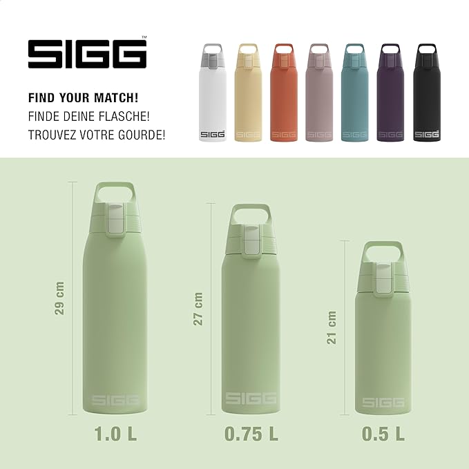 SIGG - Shield Therm- Stainless Steel Insulated Water Bottle - Carbonated Drinks, Leakproof, BPA Free, Recycled, 25, 34Oz