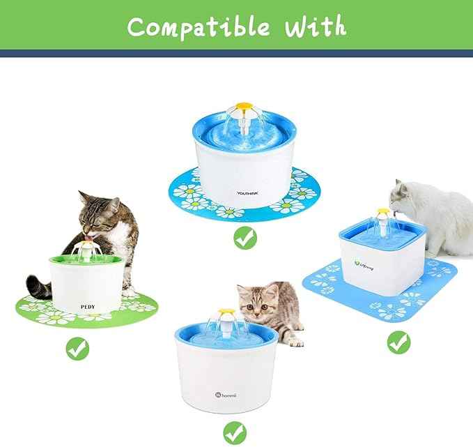 Rarloner 8 Pack Pet Fountain Filters for 1.6L Cat Water Fountain, Activated Carbon, Compatible with YOUTHINK, HOMMII, ISYOUNG, KOALAD, HAPPYPAPA, Other Brands