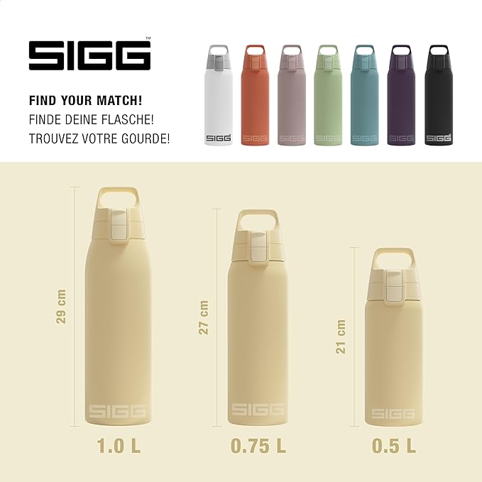 SIGG - Shield Therm- Stainless Steel Insulated Water Bottle - Carbonated Drinks, Leakproof, BPA Free, Recycled, 25, 34Oz