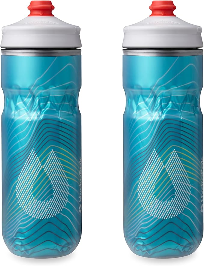 HydraPak Polar Surge Insulated Bike Water Bottle 2-Pack (20oz or 24oz) - High Flow, Fits Most Bike Cages, For Cycling & Sports | Insulated, 2-Pack, High Flow, Fits Most Bike Cages, For Cycling & Sports