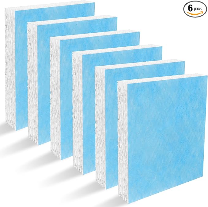 Lemige 6 Pack HFT600 Humidifier Filters T Compatible with Honeywell Humidifier HEV615 and HEV620, Compare to Part HFT600T HFT600PDQ, Upgraded HFT600PF1 Replacement Wicking Filter T