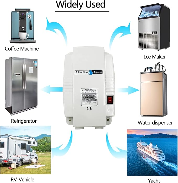 Bottled Drinking Water Pump System Single-Tube Power 25W, Bottled Water Dispensing 2.5L Flow Electric Water Pump for 5 Gallon Bottle Water for Coffee,Refrigerators,Ice Maker,Faucet