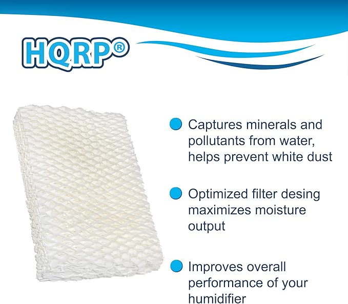 HQRP 3-Pack Humidifier Wick Filter Compatible with Graco 2H01 Replacement fits Graco 2H00 / TrueAir 05510 Cool Mist 1.5 Gallon Humidifiers