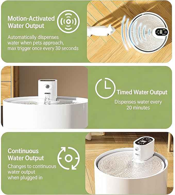 Cordless Ceramic Cat Water Fountain: 78oz/2.3L Automatic Super Silent Intelligent Sensor Cordless Pet Drinking Dispenser with 4000mAh Battery & 7 Filter Dog Water Bowl Dispenser - for Pets (Black)