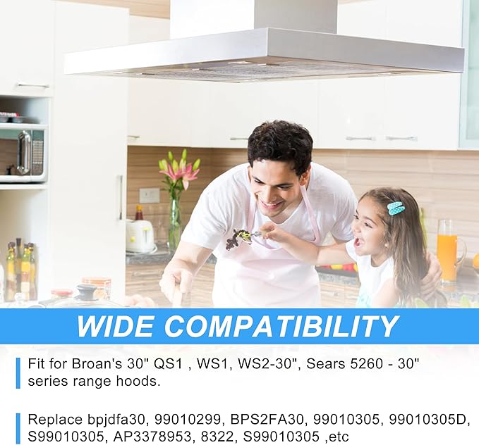 4 Pcs BPS1FA30 Range Hood Grease Filter 11-3/4" x 14-1/4" x 3/8" Multi-layer Aluminum Mesh - Fit for Bro.an Nu.Tone Allure Range Hood Filter,Replaces 99010299 BPS2FA30 99010305 by TOMOON