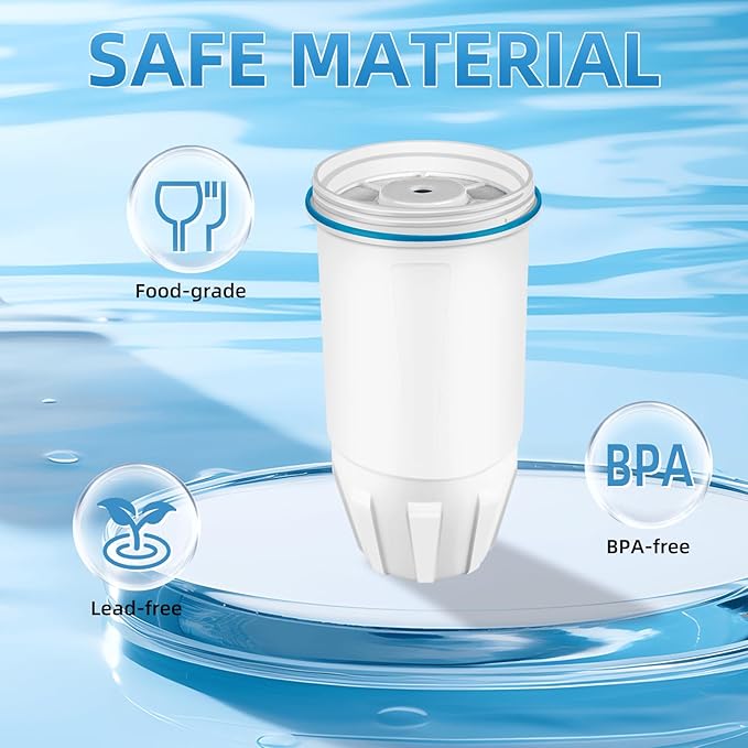 Upgraded Water Filters Replacement for ZERO Water Pitcher, 6 Pack Water FiltersReplacement for ZR-001, ZR-017, ZD-010RP, ZP-010, 5 Stage Filter System, Reduce Lead, TDS by APPLIANCEMATES