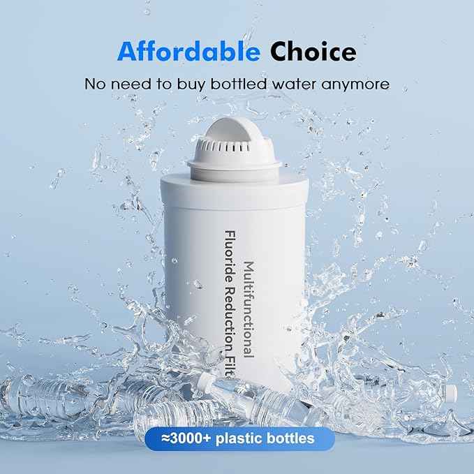 Purewell 2 Pack K8006 Multifunctional Fluoride Water Filter Elements, Replacement Filters for Purewell Upgraded PW-FH/PW-FH-CF/PW-FH-FT Gravity Water Filter System