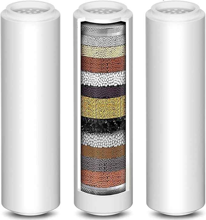 Replacement Shower Filter for Handheld Shower Head, 3 Pack 15 Stage Filter for Hard Water Remove Chlorine and Harmful Substances, Only Fit for Rexsoul Filtered Shower Head