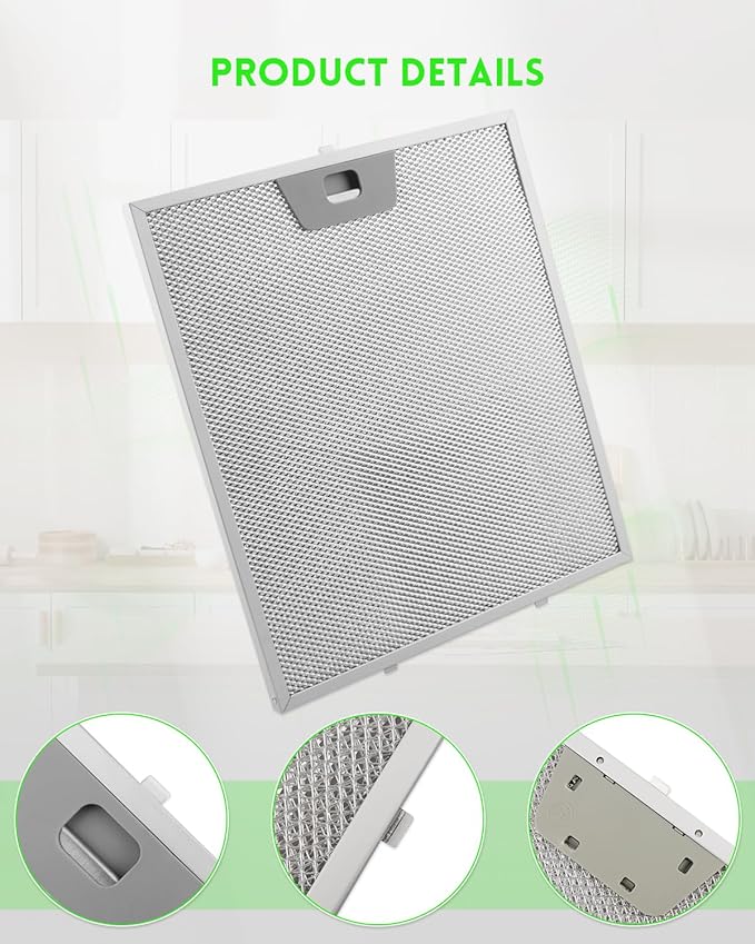 Range Hood Grease Filter Fit for GE JVW5361SJSS JVW5361EJ1ES JVW5361EJES JVW5361FJ1DS JVW5361SJ1SS, Replcae WB02X24871
