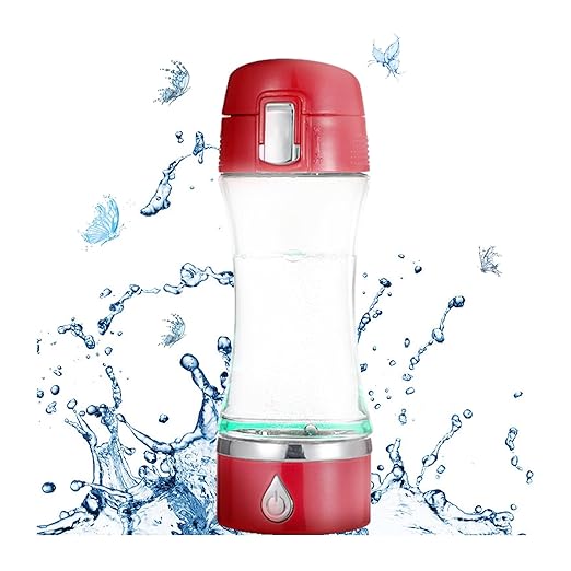 Electrolyzed Water Machine for Home Office Travel,Portable Rechargeable Hydrogen Water Generator,Alkaline Ionizer Generator,Red