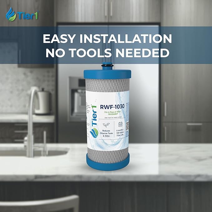 Tier1 RWF1030 WF1CB Refrigerator Water Filter | Replacement for Kenmore 469906, RG100, WF284, NGRG2000, PS503627, 469910 Filter - Up to 24 Months Supply | Easy Install | Great Tasting Water (4-pk)