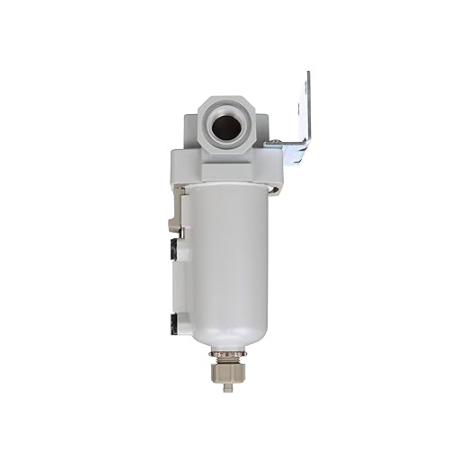PneumaticPlus SAFM400-N04B-MEP Compressed Air Coalescing Filter, 0.1 Micron, 1/2" NPT - Metal Bowl, Manual Drain, Bracket - AquaVibe