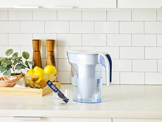ZeroWater 7-Cup 5-Stage Water Filter Pitcher 0 TDS for Improved Tap Water Taste - IAPMO Certified to Reduce Lead, Chromium, and PFOA/PFOS