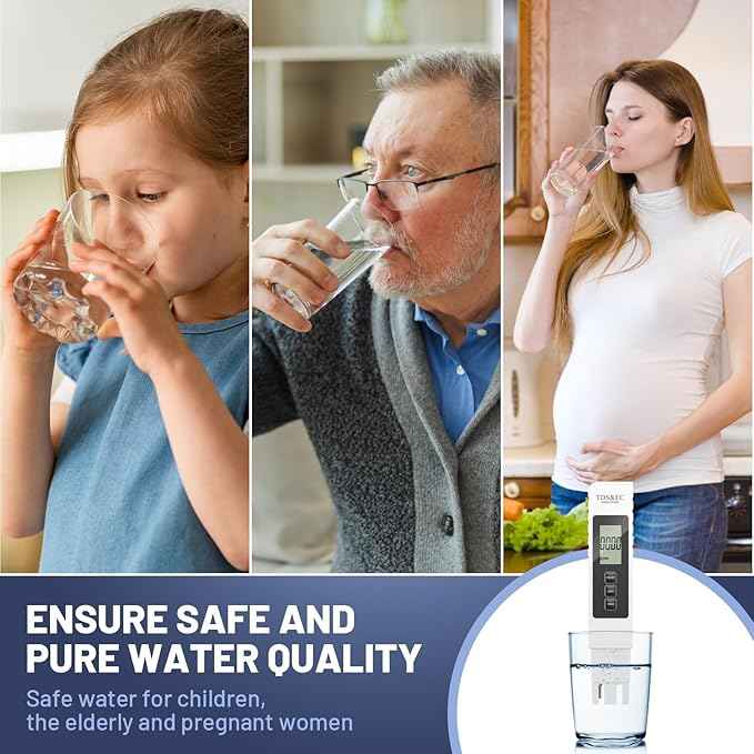 TDS Meter Digital Water Tester, 3 in 1 TDS EC & Temperature Meter(°C, °F) 0-9990 ppm Water Quality Tester Portable Water Testing Kits for Hydroponics Aquariums Spa Water RO/DI Systems