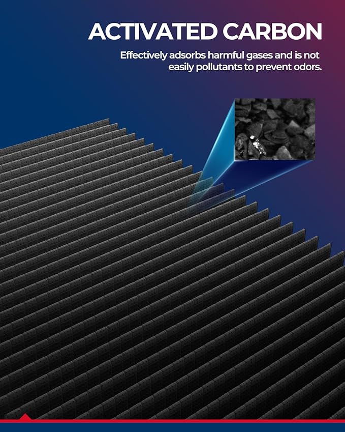 KAX Cabin Air Filter, CF11181 Replacement for XLR 2004 2005 2006 2007 2008 2009, Corvette 2005-2019, w/Activated Carbon Passenger Compartment Air Filter