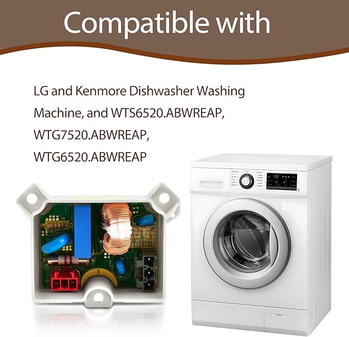 6201EC2002U Wave Filter Control Board Noise Filter Assembly Compatible with LG Kenmore Dishwasher Washing Machine