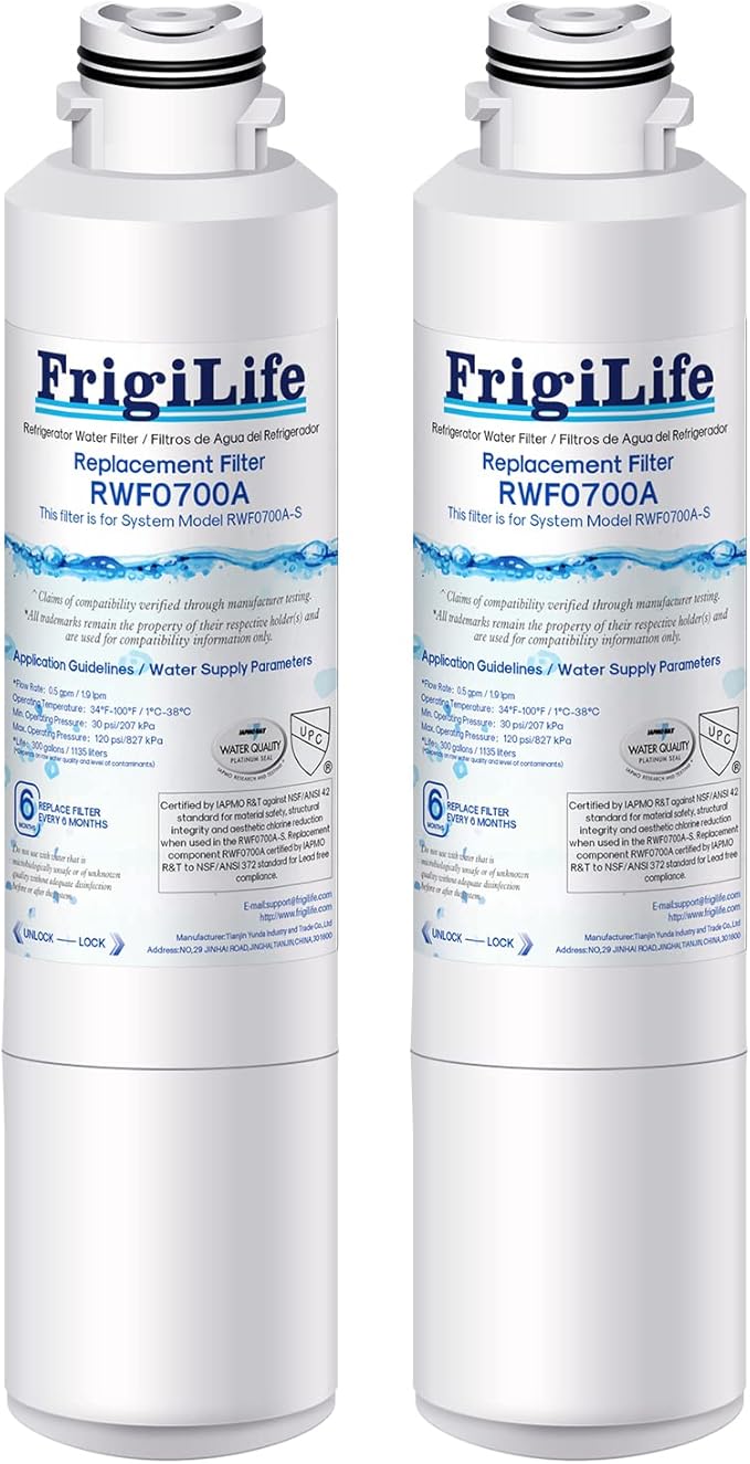 DA29-00020B Refrigerator Water Filter Replacement for Samsung DA29-00020A/B, DA29-00020B-1, RF28HMEDBSR, RF263BEAESR, HDX FMS-2, HAF-CIN/EXP, RF4287HARS, DA97-08006A 469101 RWF0700A, 2PACK