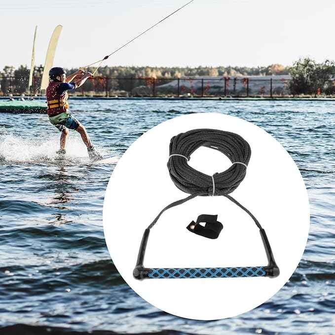 Water Ski Rope, Wakeboard Surfing Tow Rope with Handle Grip, Multifunctional Wake 23M for Water Skis Wakeboard Accs