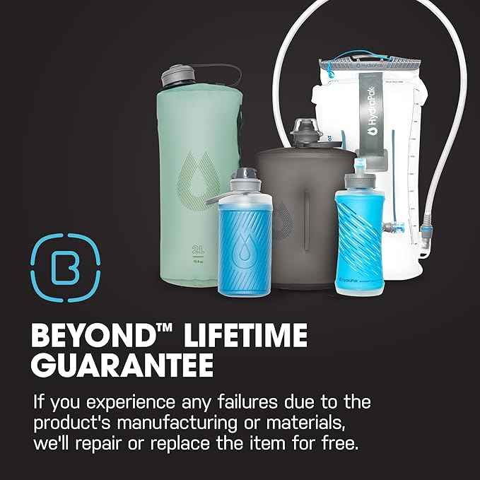HydraPak Breakaway+ Filter Water Bottle (20oz or 30oz) - Hike & Bike Squeeze Water Bottle, Fits Backpacks & Bike Cages - Clear