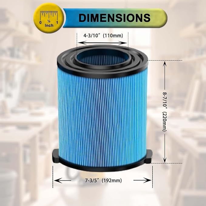 2 Pack VF5000 Filter Replacement for Rigid Shop Vac, 3-Layer Fine Dust Pleated Paper 72952, Compatible With RIDGID Most 5-20 Gallon Wet/Dry Vacuums, With 4 Pack Filter Covers - AquaVibe