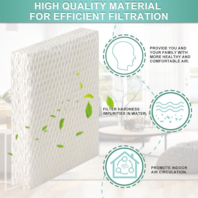 Cenipar Hft600 Humidifier Wicking Filter Replacement Hft600 Filter T, Replace Humidifier Filter Hev615 Hev620 Hft600t Hft600pdq (4 Pack) - AquaVibe