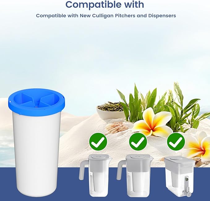 5-Stage Advanced Water Filter Replacement Compatible with New Culligan Zero ZEROF01 Water Filter Pitcher and Dispensers, Pack of 4
