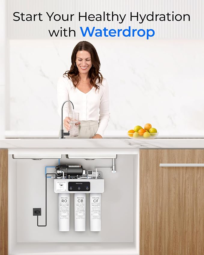 Waterdrop 𝐖𝐃-𝐓𝟑-𝐑𝐂 Replacement Filter 1-Year Combo, Pack of 2 CF Filters and 1 CB Filter, Replacement for 𝐖𝐃-𝐓𝟑-𝐂 Tankless Reverse Osmosis Water Filter System (𝟐*𝐂𝐅 + 𝟏*𝐂𝐁)