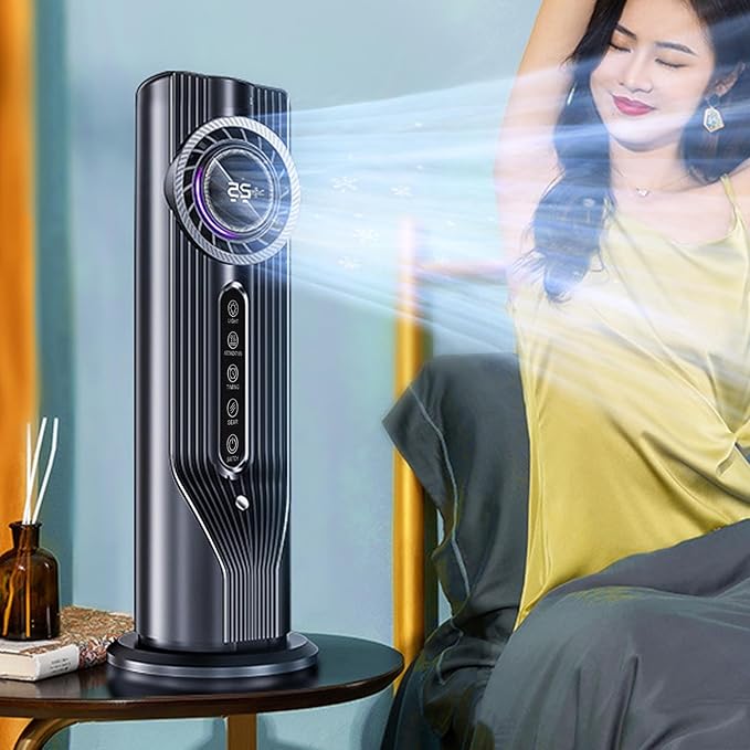 Portable Air Conditioner, 6 Speeds Personal Cooling Fan, Air Conditioner Humidifier with 6H Timer, 3 in 1 Air Cooler Humidifier for Room Office Camping