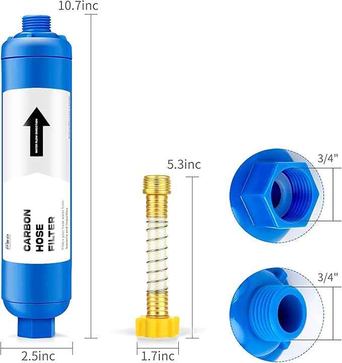 THE POD COMPANY Carbon Hose Filter for Ice Bath Filling, Removes Impurities, Helps Water Last Longer, Fits Standard Garden Hoses/Faucets 3/4", Tool-Free Installation