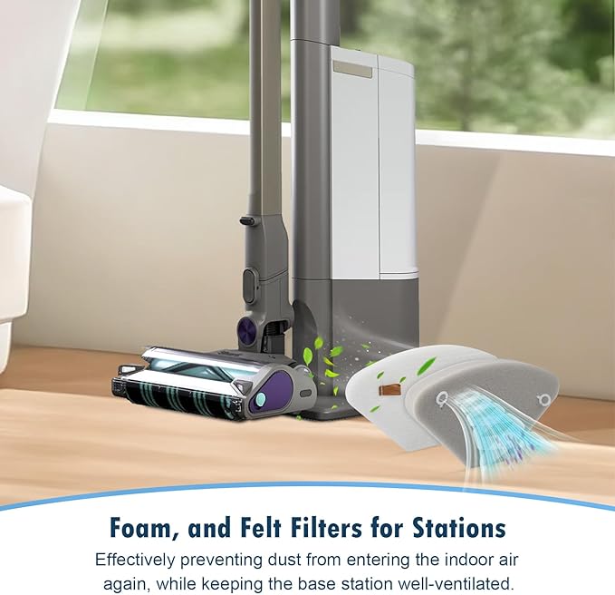 10 Pack HEPA Filters for Shark PowerDetect with Auto-Empty Cordless Vacuum IP3251 IP3251C, 1 Post-Motor Filter, 2 Pre-motor Foam and Felt Filters, 1 Dock HEPA Filter, 2 Dock Foam and Felt Filter - AquaVibe