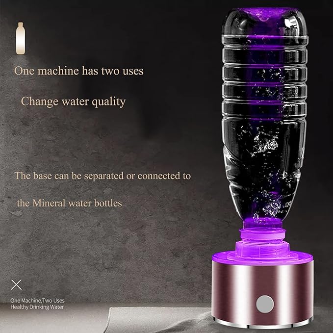 Hydrogen Water Generator Ionizer Hydrogen Alkaline Water Bottle Machine Maker Portable PEM Technology Make Hydrogen Content Up to 800-1200 PPB USB Rechargeable Colorful Lights 450ML