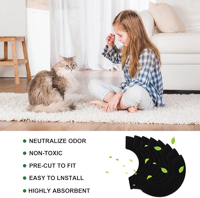 8 Pack Carbon Filters Compatible with Litter-Robot 4 Activated Charcoal Charcoal Filters for Litter Box Carbon Premium Filter to Eliminate Odors Control Damp from Pets and Keep Home Fresh - AquaVibe