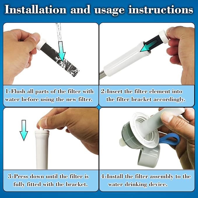 Water Replacement Filter for Bottle,Compatible with Brita BB06,fit Brita Hard sided,Sport and Stainless Steel Bottle 10PCS,with 1PCS Bite Valve. (With Bite Valve)