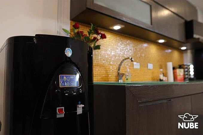 NUBE: Atmospheric Water Generator 8 gal/day - Alkaline + Ionized + Mineralized- Fluoride and Chlorine Free - Sustainable - Carbon + Osmosis Filter - UV - Cooler/Heater Dispenser - Dehumidifier (Black)