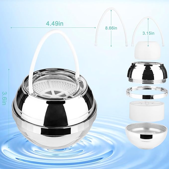 Ball Filter for Bathtub -8 Stages bath filter for tub- Removes Hundreds of Contaminants, Purify Your Bathwater for Healthier Skin and Hair, BPA Free, bathtub water filter, bathtub water filter - AquaVibe