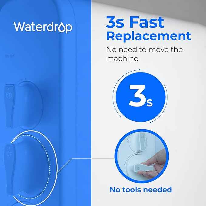 Waterdrop WD-G3-N2RO Replacement Filter, NSF/ANSI 372 Certified, Replacement for WD-G3-W 400 GPD Reverse Osmosis System, 2-year Lifetime