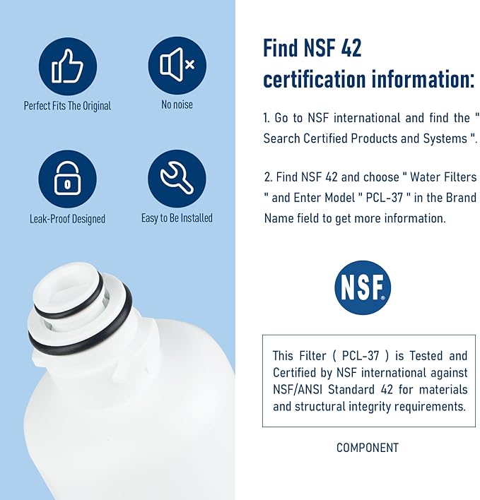 BORPLFTR50 Water Filter Replacement, Compatible with Bosch Ultra Clarity Pro B36CD52SNS, B36CD52SNB, B36FD52SNB, B36FD52SNS, B36FD50SNB, B36FD50SNS, B36CD50SNS, 2 Pack