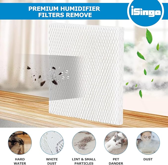 iSingo Humidifier Wicking HFT600 Fil-TER T for Honeywell Hev615 Hev620 Humidifier, Compatible with Honeywell HFT600 Humidifier Fil-TER T Compare to Part HFT600T HFT600PDQ, (6 Pack)