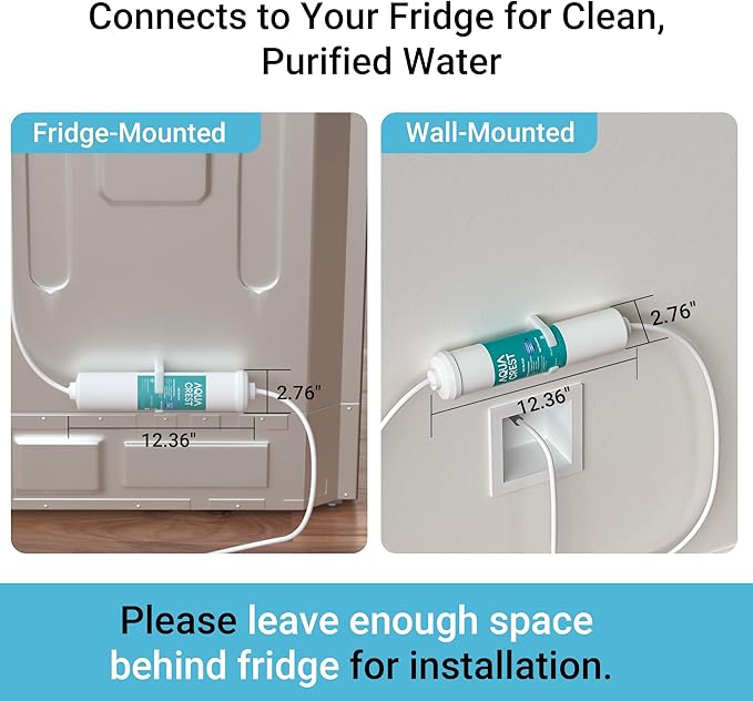 AQUACREST In-Line Water Filter for Refrigerator and Ice Maker, 5 years or 10,000 Gallons High Capacity, 1/4-Inch Direct Connect Fittings, Reduces Chlorine, Bad Taste & Odor