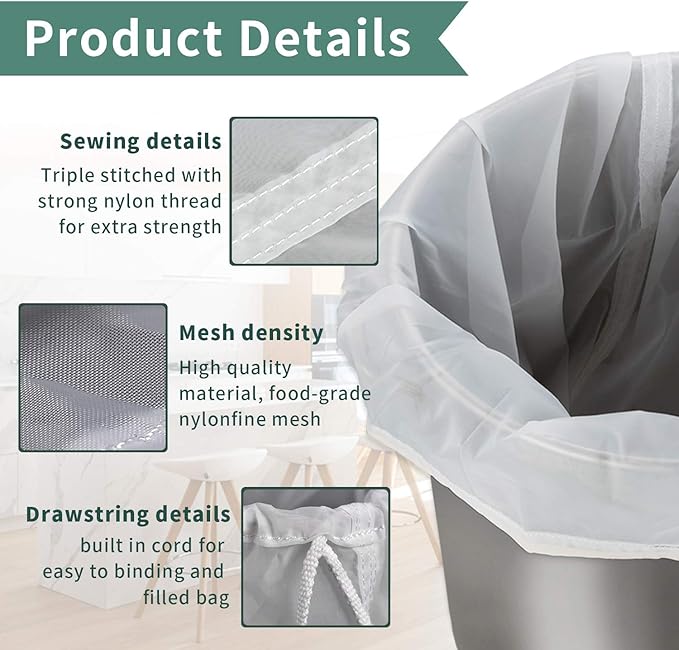 CONIE Nylon Straining Brew Bag for Beer & Wine Making - Food Grade Filter Bag - 18"x24"