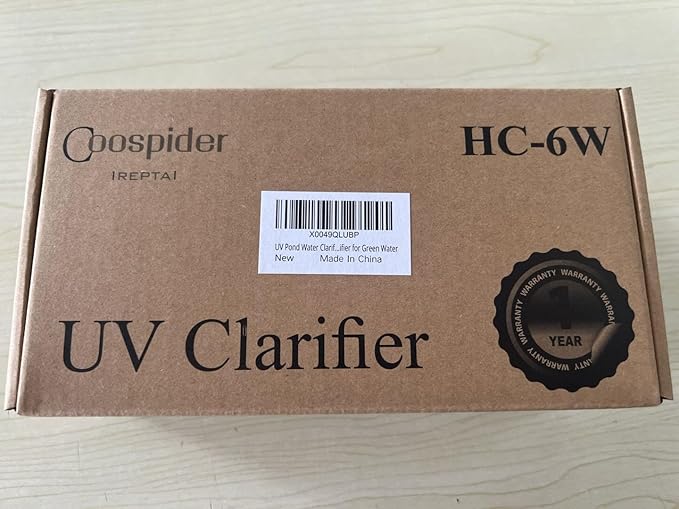 UV Pond Water Clarifier for 20-300 Gallon, UV Sterilizer for Swimming Pool, Spa, Large Fish Tank, Cold Plunge, 12MM/16MM/20MM/Pipe Diameter Available Ultraviolet Clarifier for Green Water