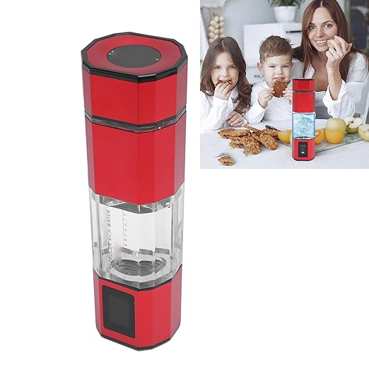 Hydrogen Water Bottle Generator, 250ml 2 Modes Automatic Backwash Mode 5V Hydrogen Water Machine for Fitness Sports Camping (Red)