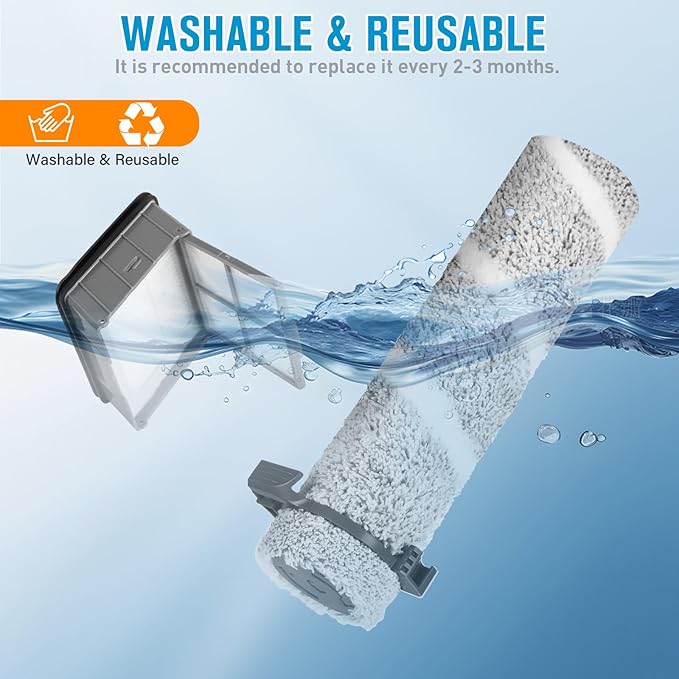 7 Pack Brush and Filter Replacement Kit Compatible with Bissell Cross Wave Omni Force Edge Cordless Wet Dry Vacuum 3930F/3933/V2/3999Z, High-Performance Multi-Surface Hard Floor Cleaner Accessories - AquaVibe