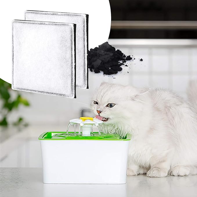 Replacement Carbon Filters, Pet Water Filters Fountain Filters Compatible with Catit Mini Flower Fountain, 6 PACK Cat Water Fountain Filter