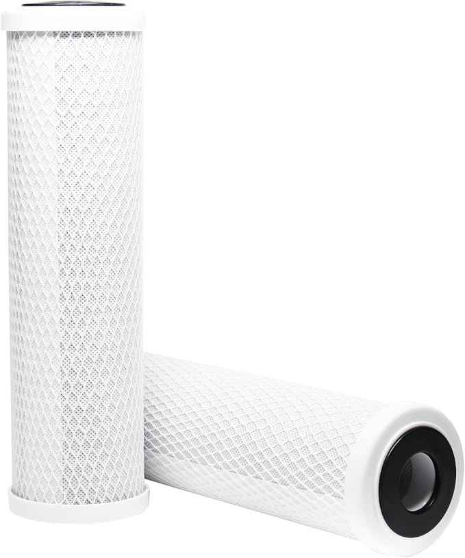 2-Pack Replacement for APEC ROES-50 Activated Carbon Block Filter - Universal 10 inch Filter Compatible with APEC ROES-50 - Essence 5-Stage 50 GPD Reverse Osmosis System - Denali Pure Brand