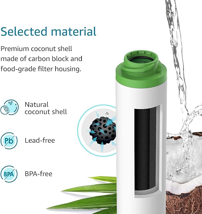 AQUA CREST FQK2J Under Sink Water Filter, Replacement for GE FQK2J, FQK1K, NSF/ANSI 42 372 Certified, 1350 Gallons Dual Flow Drinking Water Replacement Filters (4 Count)